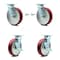 Service Caster 8 Inch Poly on Aluminum Caster Set with Roller Bearing 2 Swivel Lock 2 Brake SCC SCC-30CS820-PAR-BSL-2-TLB-2 - alternate 1